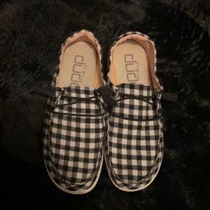 Black Buffalo Plaid Hey Dudes